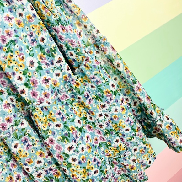 Girls eyelet, floral dress, flutter skirt, size 14 - Picture 2 of 6